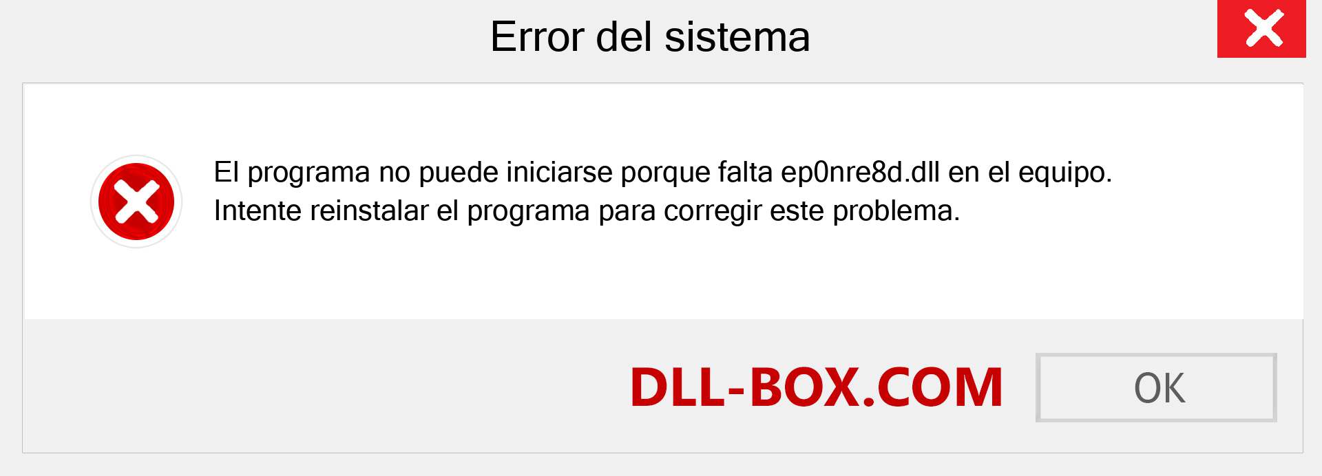 ¿Falta el archivo ep0nre8d.dll ?. Descargar para Windows 7, 8, 10 - Corregir ep0nre8d dll Missing Error en Windows, fotos, imágenes